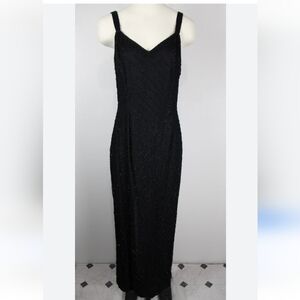 Jovani Women's Black Silk Beaded Dress Size 10